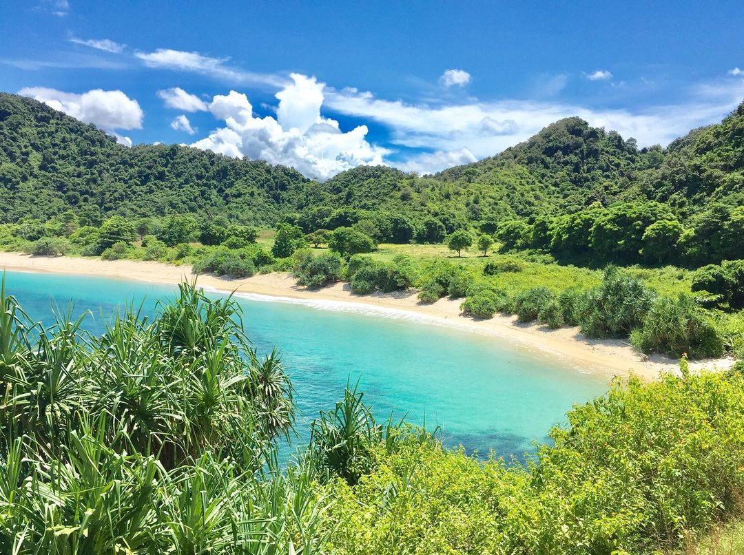Stunning aerial view of Mawi Beach Lombok